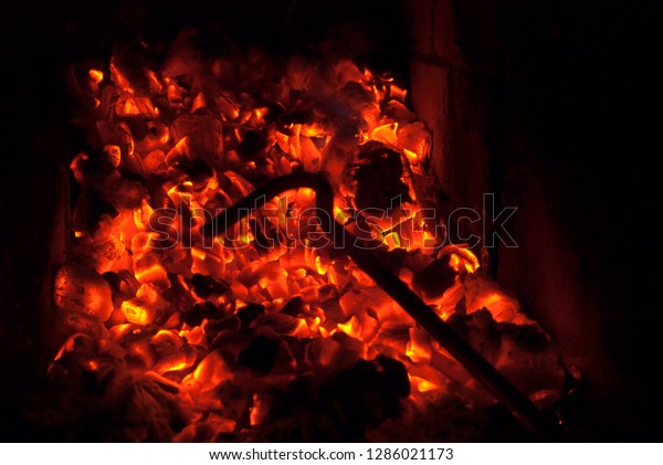 Burning Fireplace Close Burning Fire Flame Stock Photo Edit Now