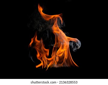 The Burning Flame From Gas Oil Png High Heat Isolated On Black Background