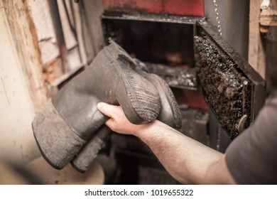 Burning Garbage In A Coal Furnace, Rubber Boots. Problems With Smog.