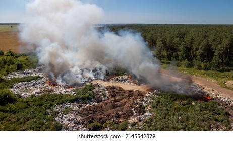 Burning Garbage Heap Of Smoke From A Burning Pile Of Garbage