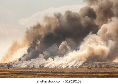 Burning Garbage Heap Of Smoke From A Burning Pile Of Garbage