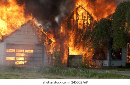 Burning House And Garage