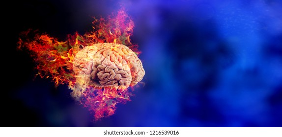 burning human brain.concept