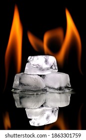 Burning Ice Cubes On Black Background Stock Photo 1863301759 | Shutterstock