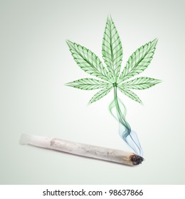 Burning Joint Marijuanashaped Rising Smoke Stock Photo 98637866 ...