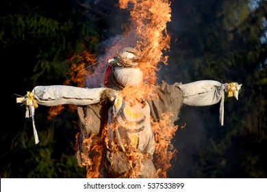 The Burning Maslenitsa Effigy