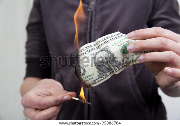 burning
money