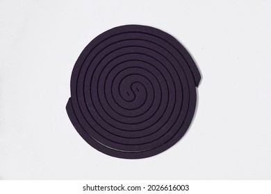 Burning Mosquito Coil Isolated On White Background