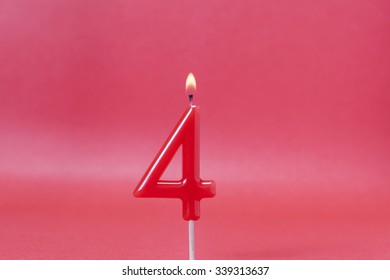 Burning Number 4 Candle