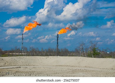 Burning Oil Gas Flare