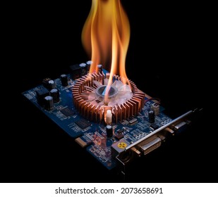 A Burning Old PC Video Card