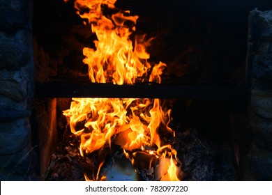 Burning Paper In Incinerator