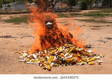 The burning of paper objects, Kong Tek ceremony in Chinese funerals