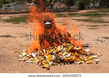 The burning of paper objects, Kong Tek ceremony in Chinese funerals
