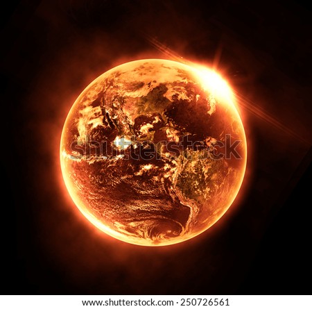 Burning Planet - Elements of this Image Furnished By NASA