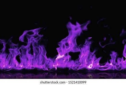 Burning purple flames black background