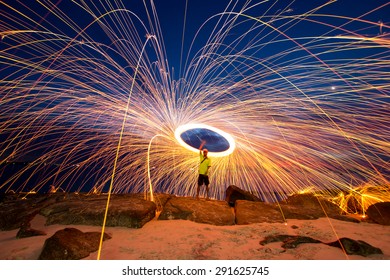 Burning Steel Wool