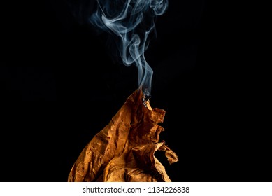 Burning Tobacco Leaf