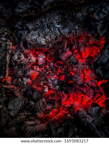 burning of wood red dark