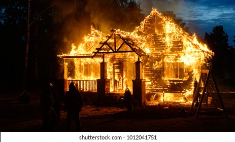 Burning Wooden House