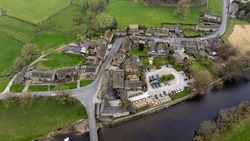 Burnsall Wharfedale Yorkshire UK. One Of The Most Beautiful Villages In Wharfedale, Burnsall Lies On A Bend Of The River Wharfe Surrounded By A Spectacular Circle Of Fells.