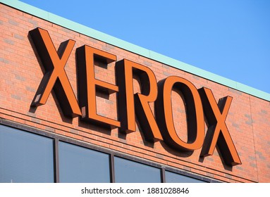 Burnside, Canada - June 26, 2016: Xerox Sign. Xerox Corporation Is An American Business Service And Technology Product Company.