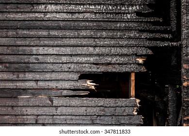 Burnt Broken Wood Wall Background Texture