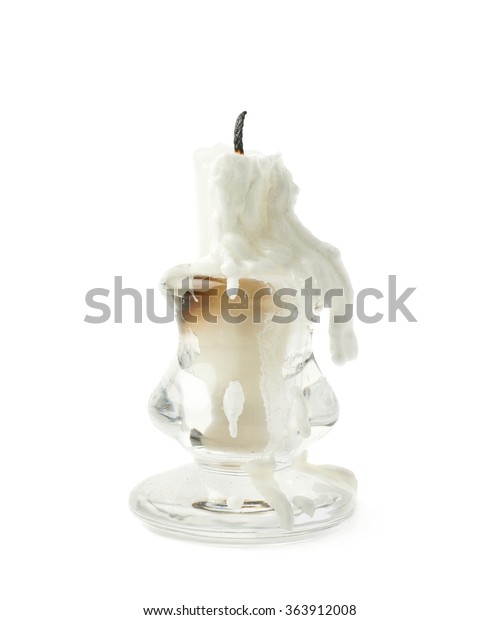 Burnt Candle Candlestick Isolated Stock Photo (Edit Now) 363912008