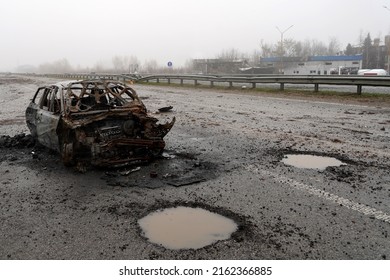 Burnt Car During The War 