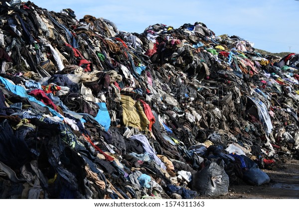 Burnt clothes on a bin in the province of Alicante,\
Costa Blanca, Spain
