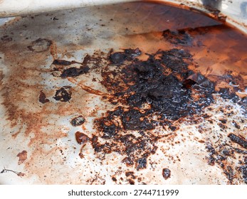 Burnt cooking surface close‑up, symbolizing poor diet, neglect, and unhealthy cooking practices.
