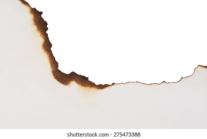 burnt edges of paper isolated on white background