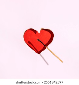 Burnt heart, minimal creative concept, lost passion, ex love. - Powered by Shutterstock