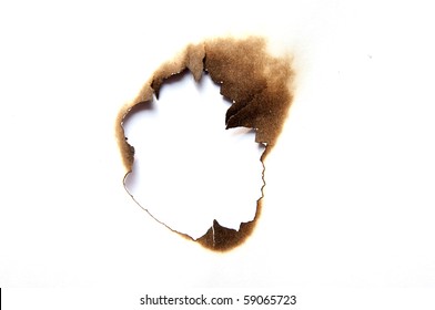 burnt hole in a paper