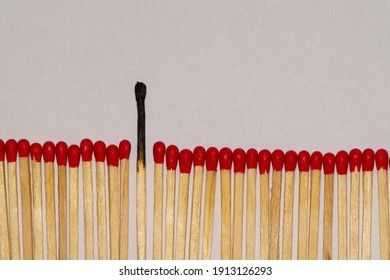 Burnt Match Among Unlit Matches Burnout Alone