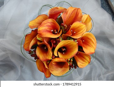 Burnt Orange Calla Lily Wedding Bouquet