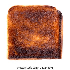 Burnt Toast Bread Isolated On White Background