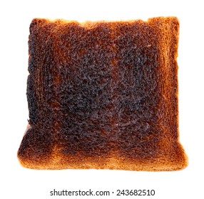 Burnt Toast Bread Isolated On White Background