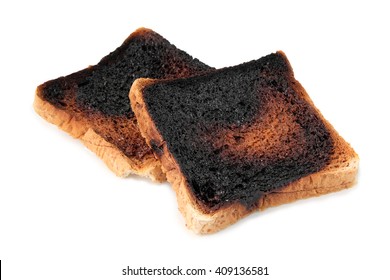 Burnt Toast On White Background