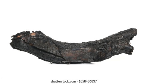 Burnt Wood Isolated On White Background