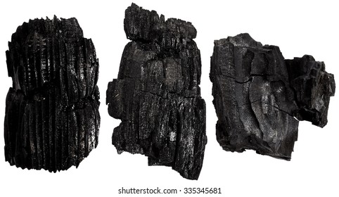 Burnt Wood Isolated On White Background