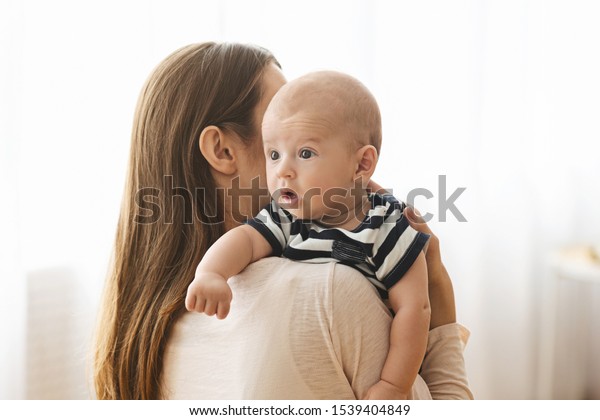 Burping Your Baby Concept Woman Holding Stock Photo 1539404849 ...