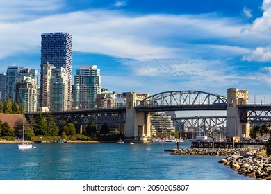 Burrard Street Bridge in a sunny day in Vancouver, Canada