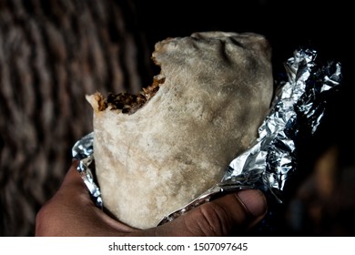 Burrito With A Bite Out Of It In California