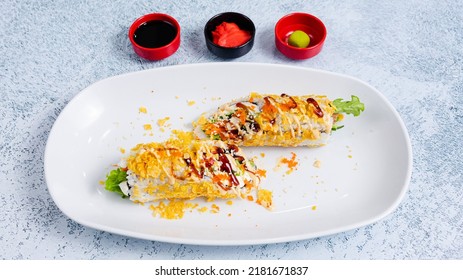 Burrito Sushi Roll In Plate