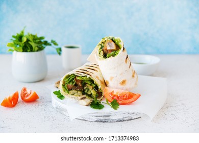 Burritos Wraps Mushrooms Vegetablestraditional Mexican Food Stock Photo ...