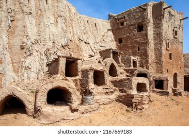 Burrows-houses for slaves. Sarai-Batu is an ancient city, the capital of the Golden Horde. Astrakhan region. Russia - Shutterstock ID 2167669183