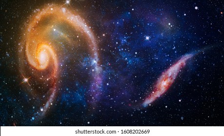 Bursting Galaxy , Universe Filled With Stars, Nebula And Galaxy , The Elements Of This Image Furnished By NASA.