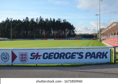 BURTON UPON TRENT, ENGLAND - JANUARY 10, 2020: A Sign At St George’s Park National Football Centre In Burton Upon Trent, England