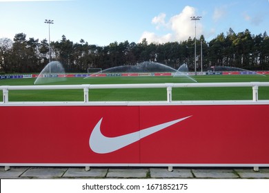 BURTON UPON TRENT, ENGLAND - JANUARY 10, 2020: Nike Sign At St George’s Park National Football Centre In Burton Upon Trent, England